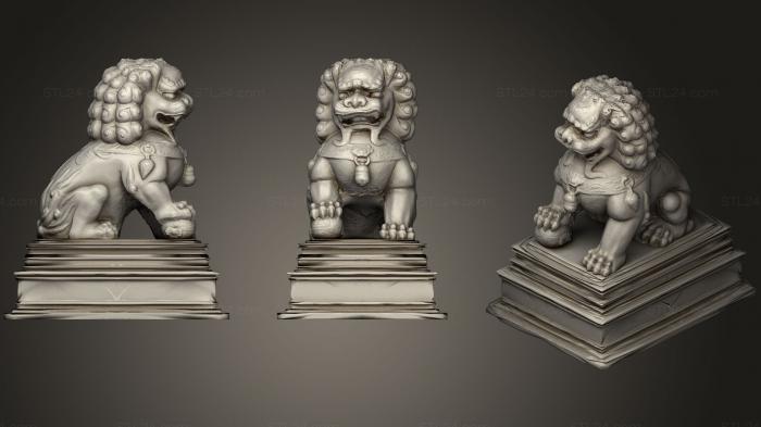 Статуи античные и исторические (Статуя 92 Китайский лев, STKA_1543) 3D модель для ЧПУ станка